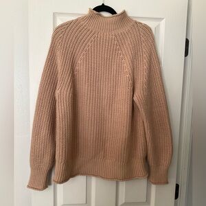 J. Crew Pink Turtleneck Chunky Knit Sweater